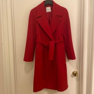 Red mango double breasted coat size xs
